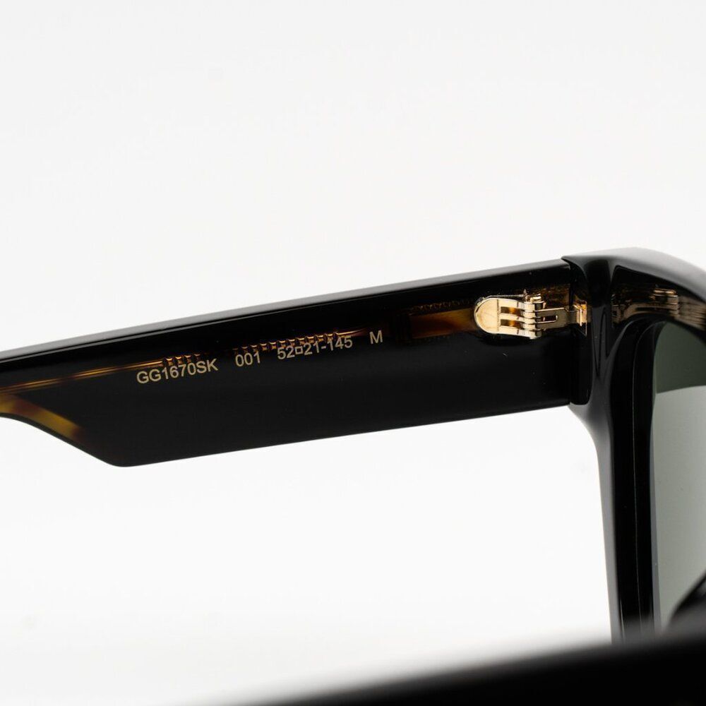 NEW Gucci GG1670SK 001 Black Havana Grey Unisex Square Sunglasses GG 1670SK - Picture 8 of 10